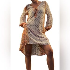 Free People Boho Print Tunic Dress with Pockets Size Large